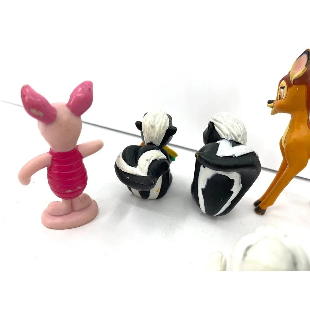 Vintage Disney Store Bambi 7 Piece Lot Toy Figure Play Set Thumper Flower Bunny